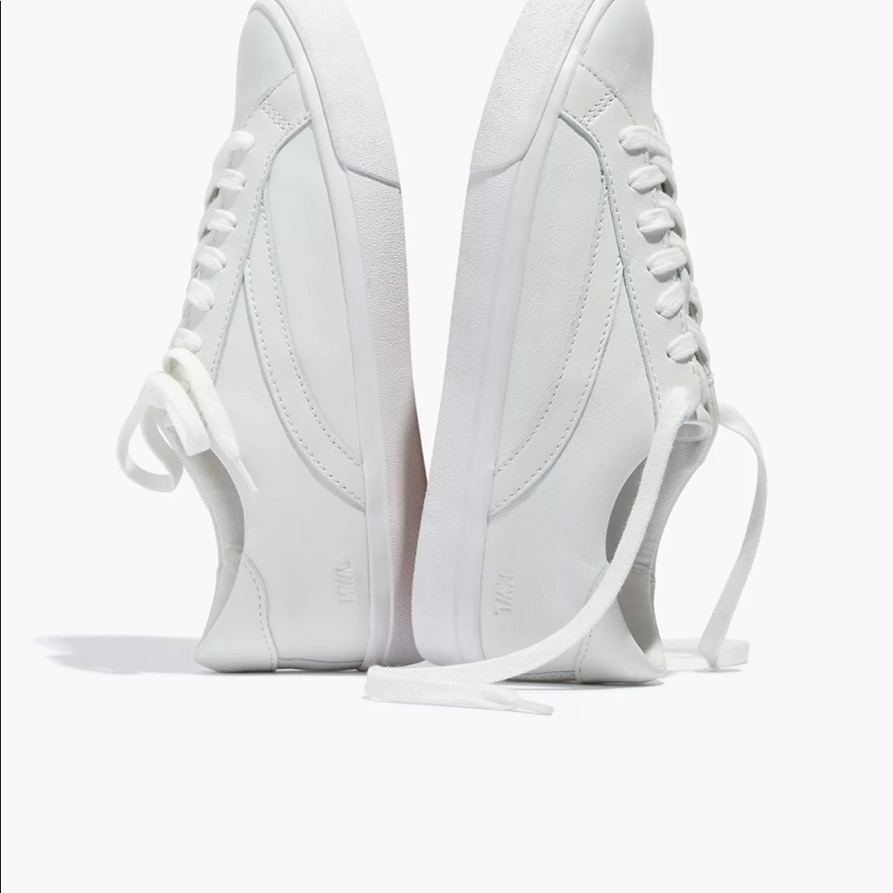 SIDEWALK LOW TOP SNEAKERS 👟 Madewell leather White 7.5 women great shape - Picture 2 of 14